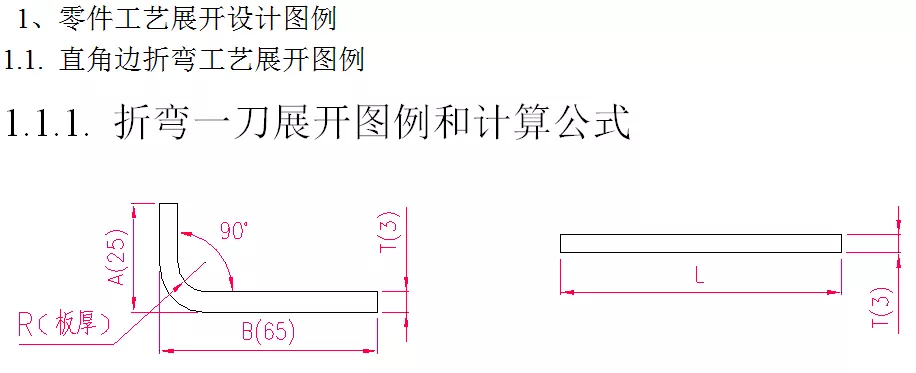 折弯一刀展开图<