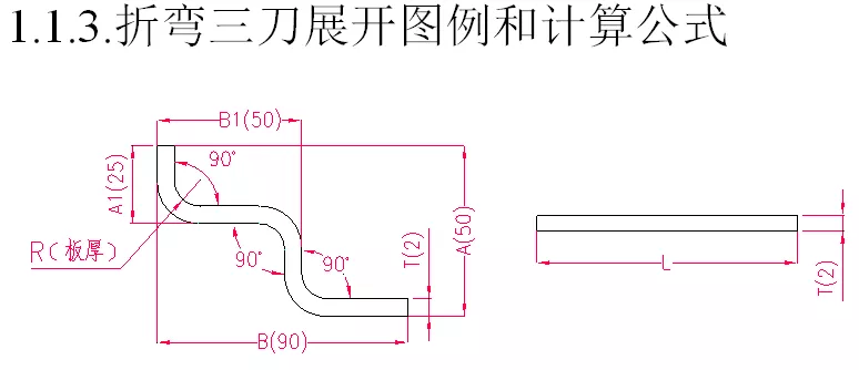 折弯三刀展开图