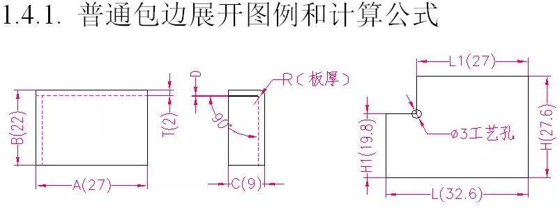 普通包边展开图